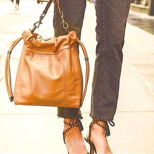 Rebecca Minkoff Alex Slouchy Shoulder Crossbody Military Brown Braided Strap